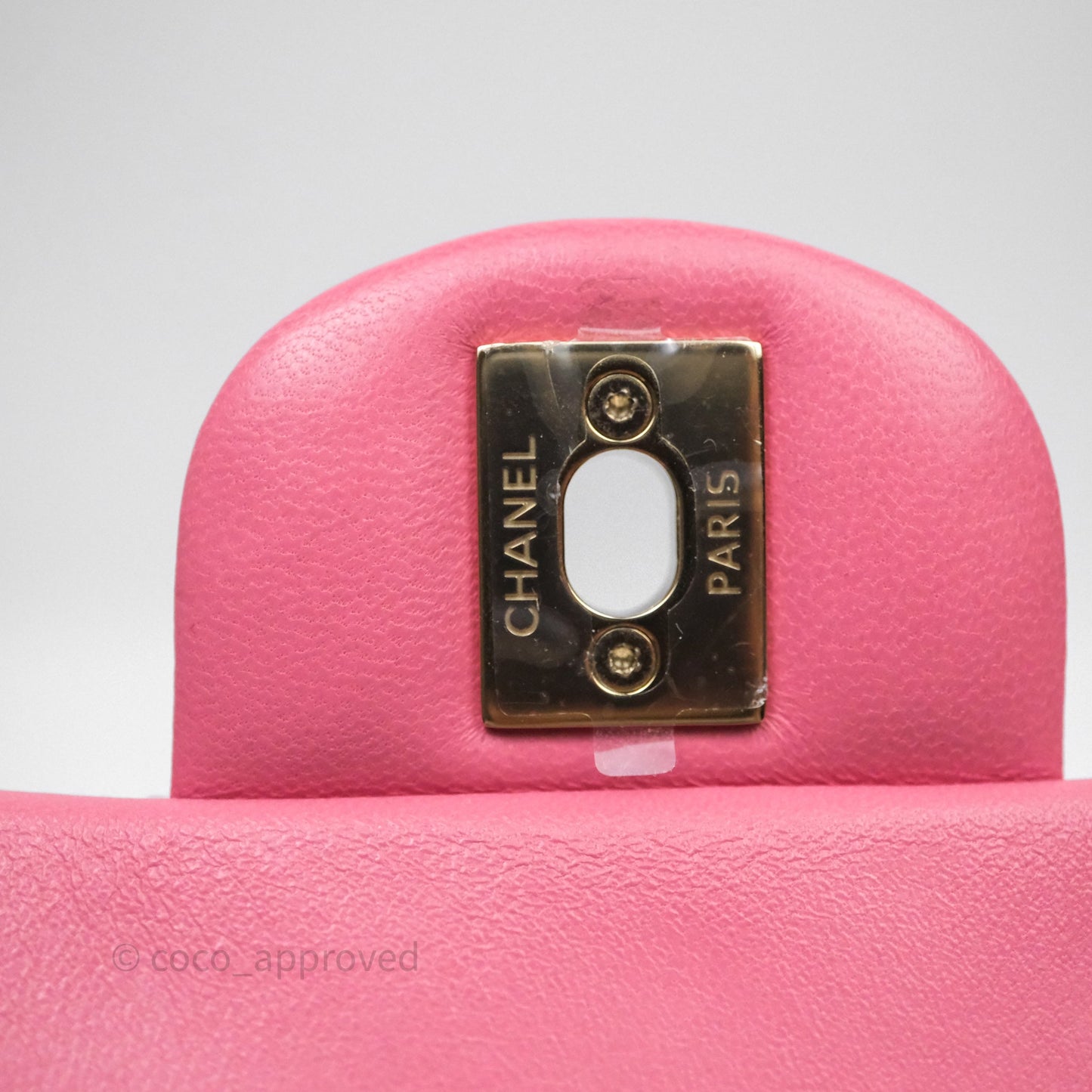 Chanel Quilted Mini Square Pink Lambskin Gold Hardware