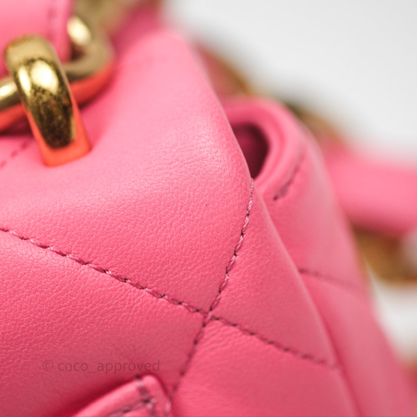 Chanel Quilted Mini CC Funky Town Flap Pink Lambskin Aged Gold Hardware