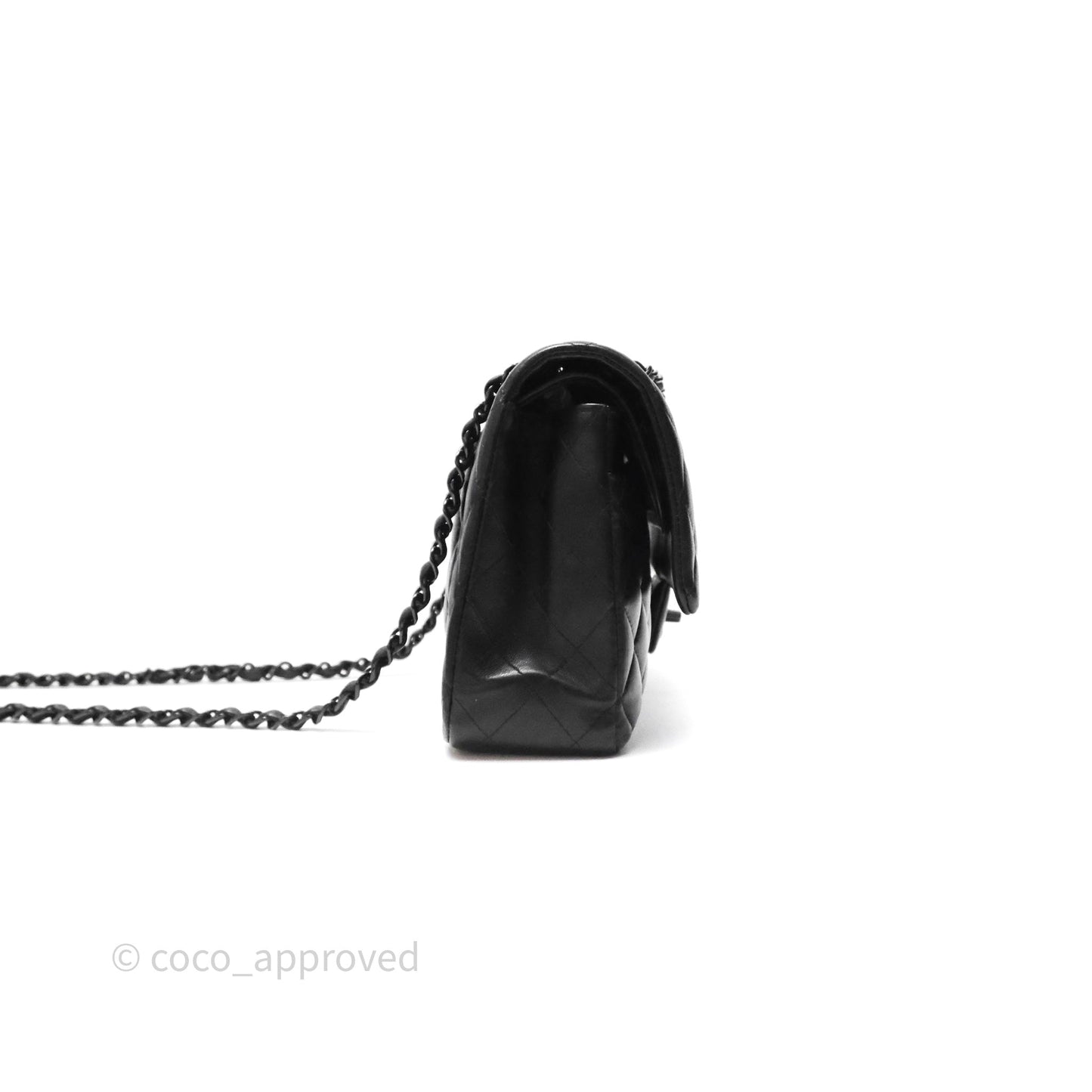 Chanel Classic Quilted M/L Medium Double Flap So Black Lambskin