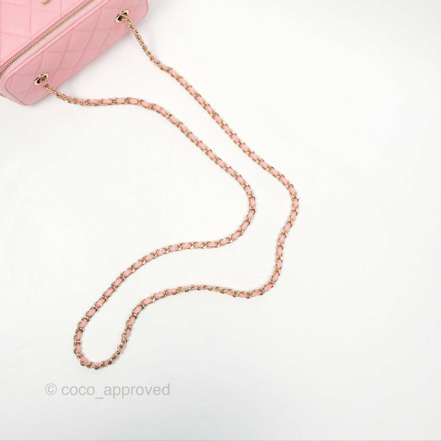 Chanel Classic Vanity With Chain Pink Caviar Gold Hardware