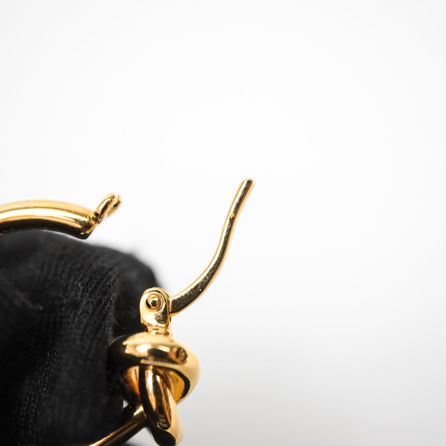 Celine Knot Hoop Earrings Gold Tone