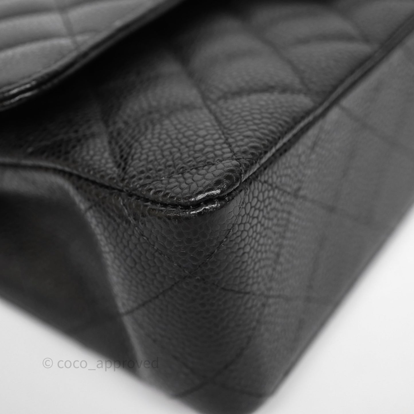 Chanel Classic M/L Medium Double Flap Black Caviar Gold Hardware