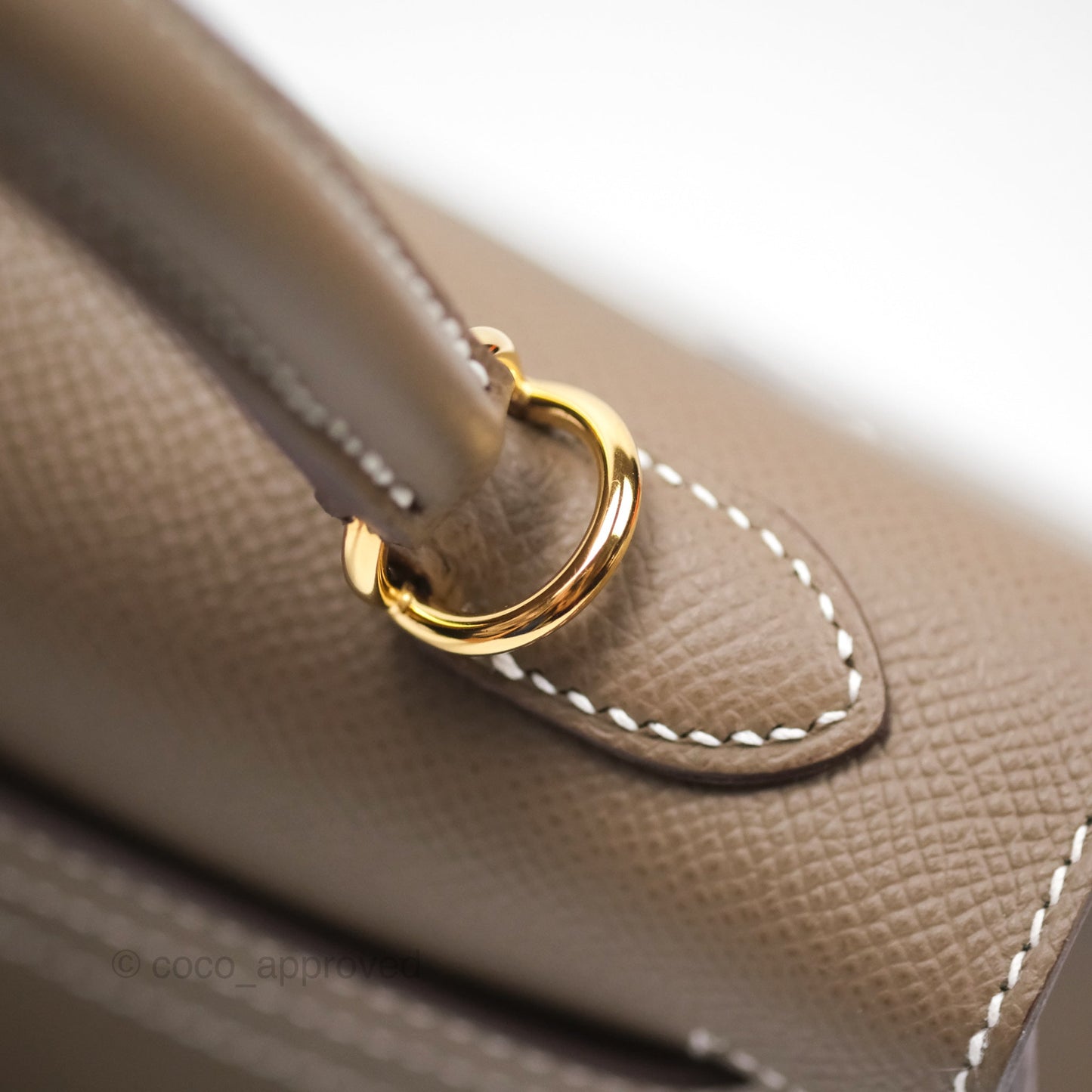 Hermès Sellier Kelly 25 Etoupe 18 Epsom Gold Hardware