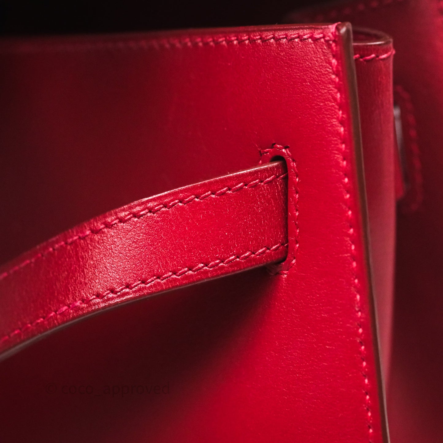 Hermès Vintage Kelly 32 Sellier Rouge Hermes 55 Box Leather Gold Hardware