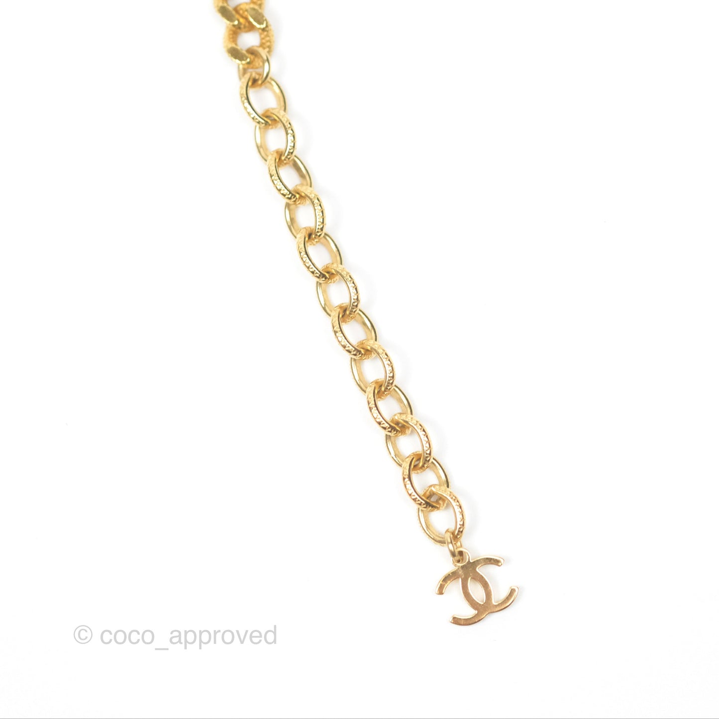 Chanel CC Crystals Chain Necklace Choker Gold Tone 22A