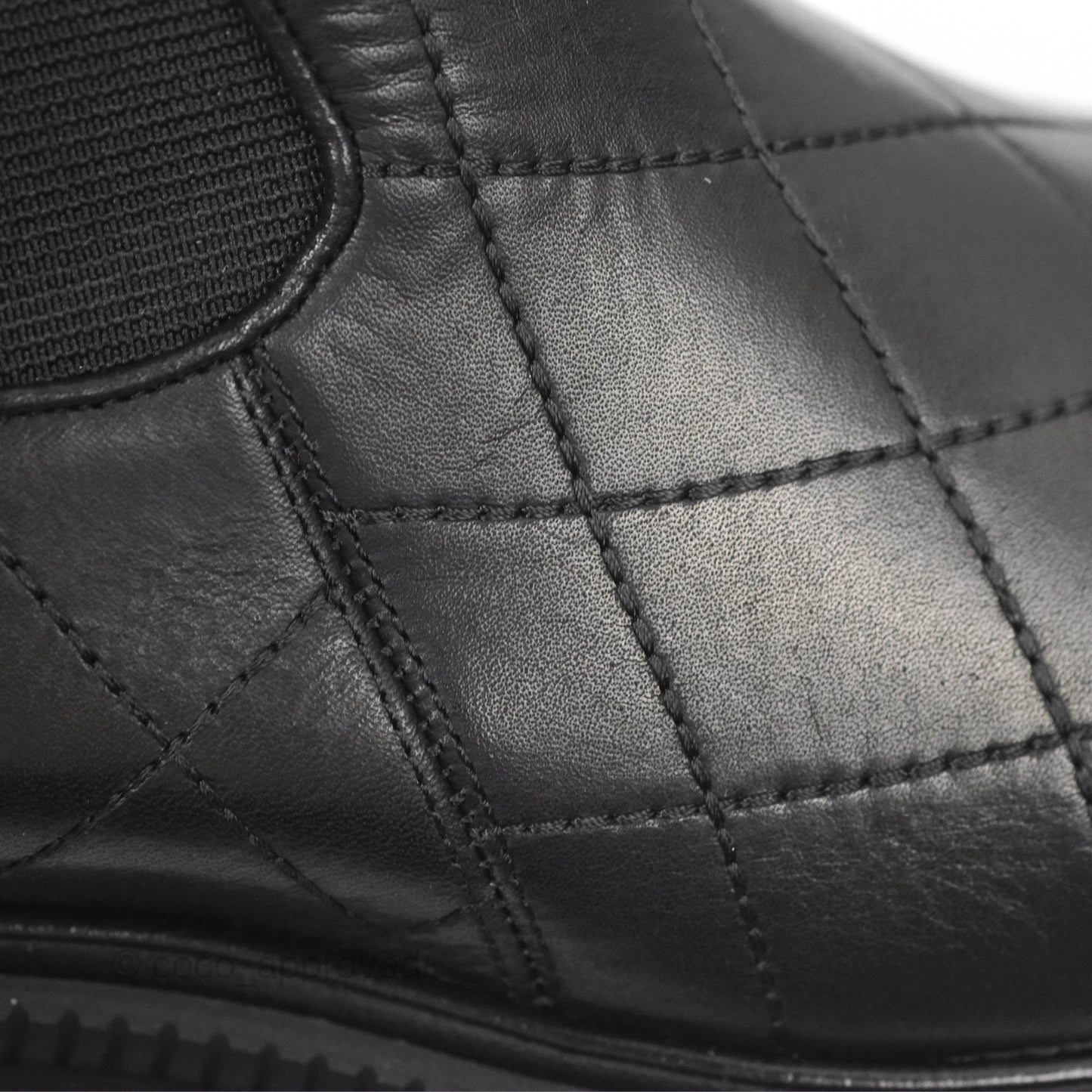 Chanel Ankle Boots Quilted Black Leather Size 39
