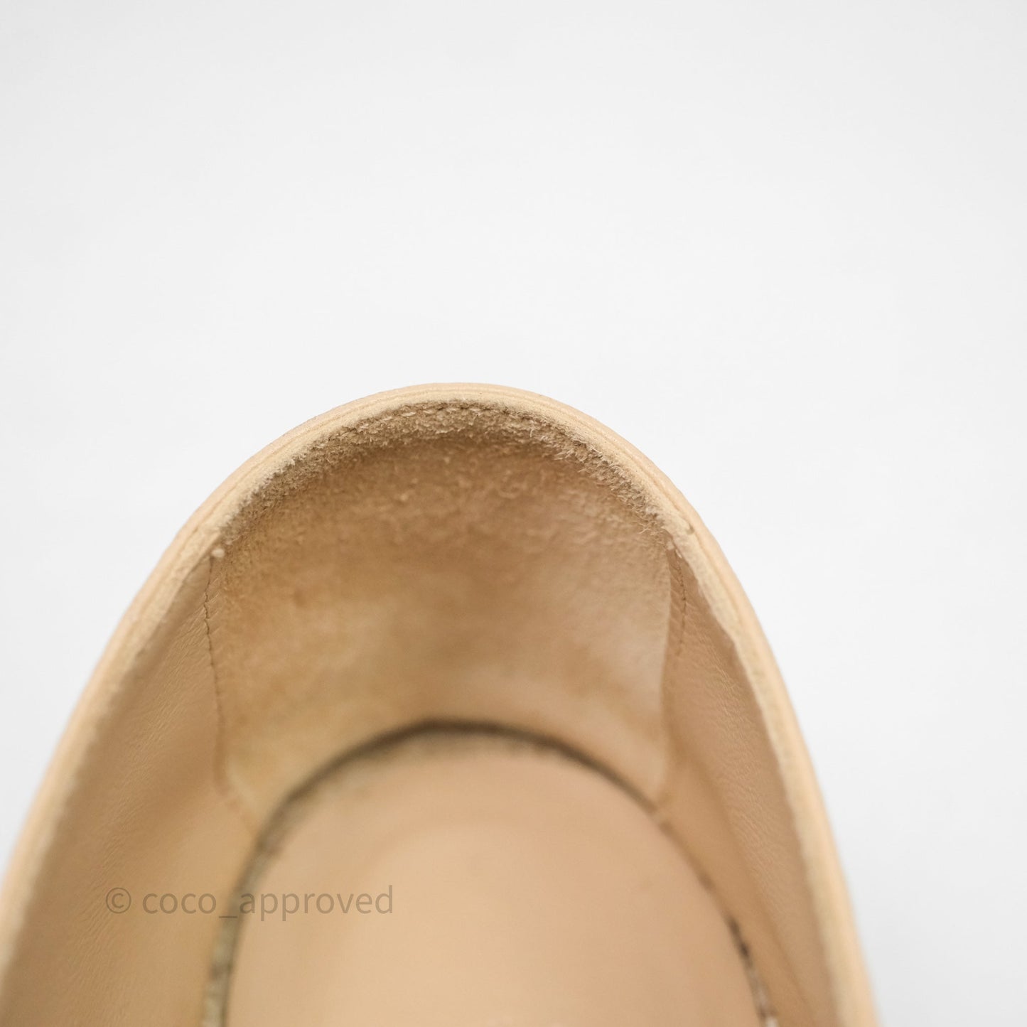 Chanel CC Espadrilles Beige Black Lambskin Size 36