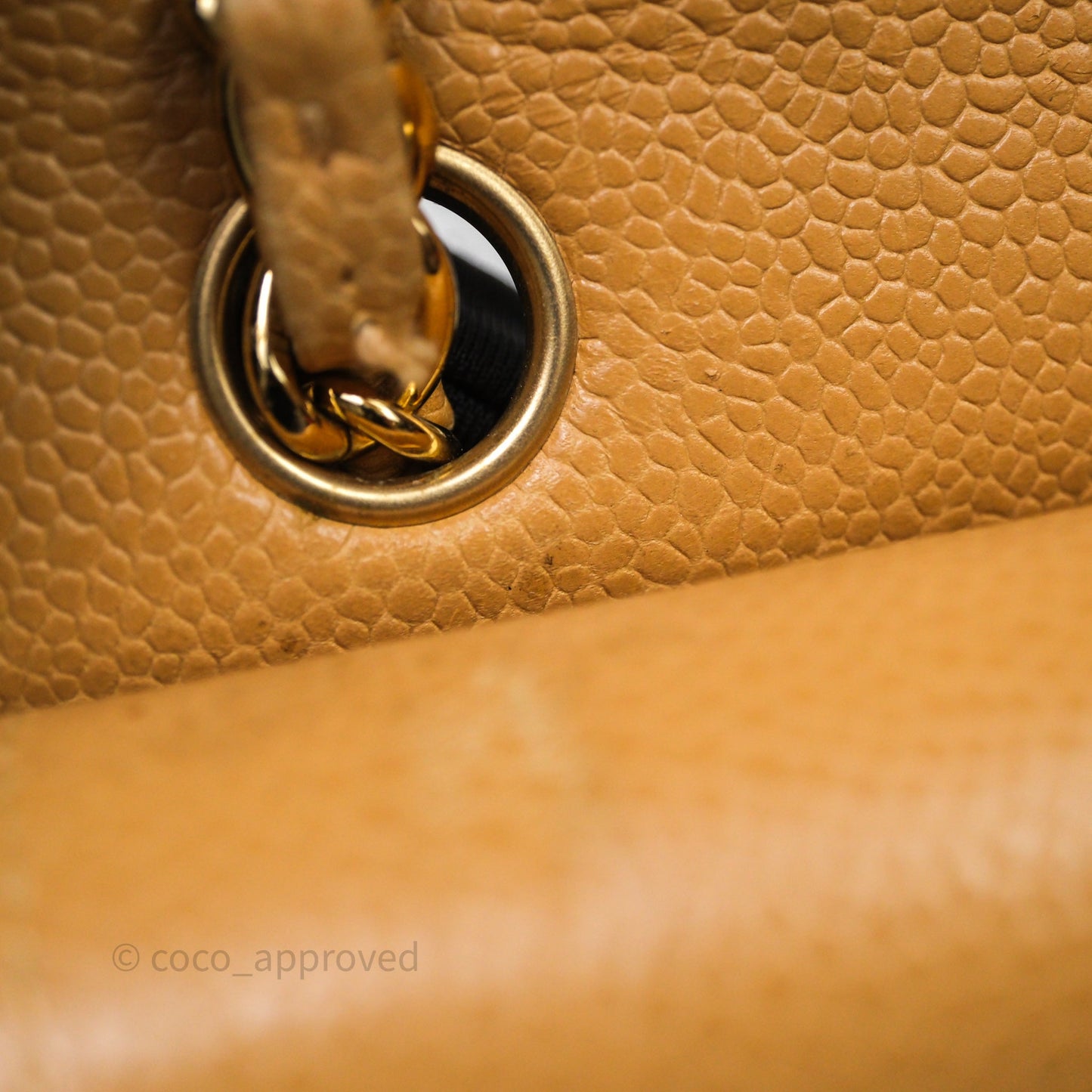 Chanel Vintage Small Classic Flap Beige Claire Caviar 24K Gold Hardware