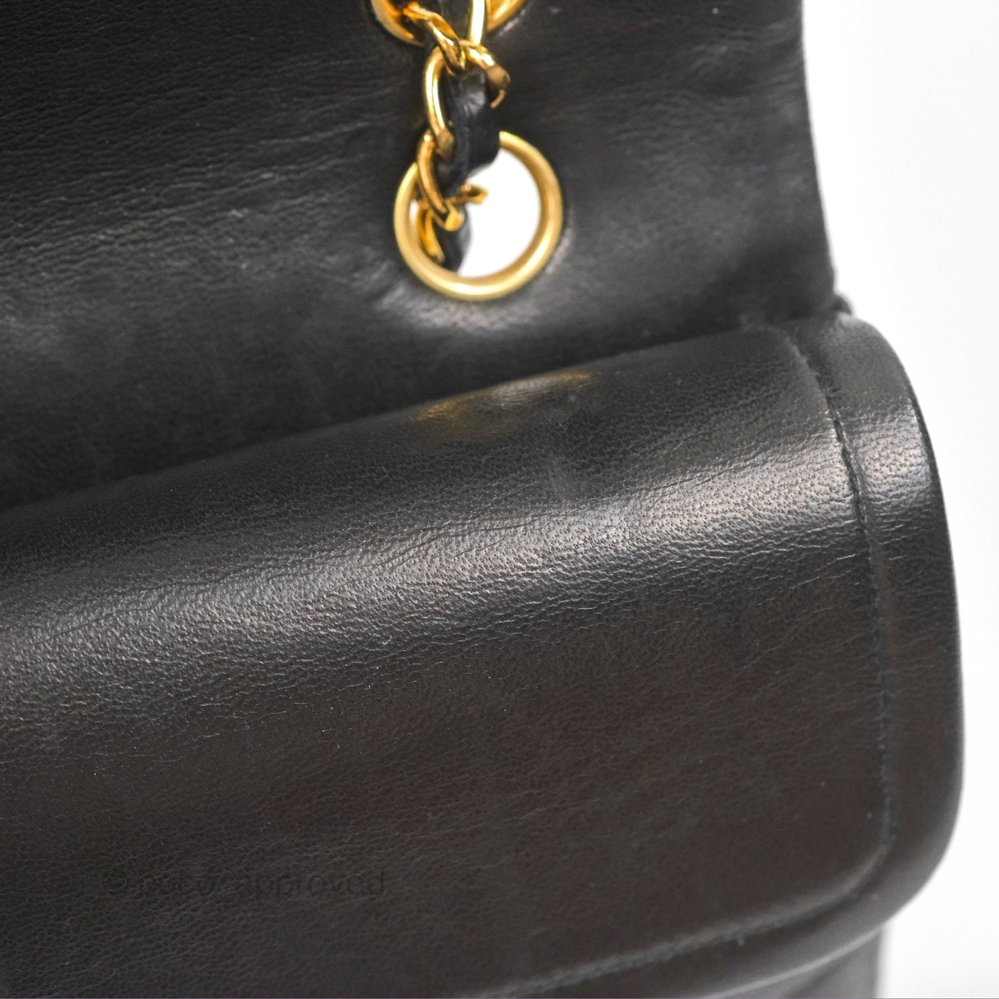 Chanel Vintage Medium Classic Flap Chevron Black Lambskin 24K Gold Hardware