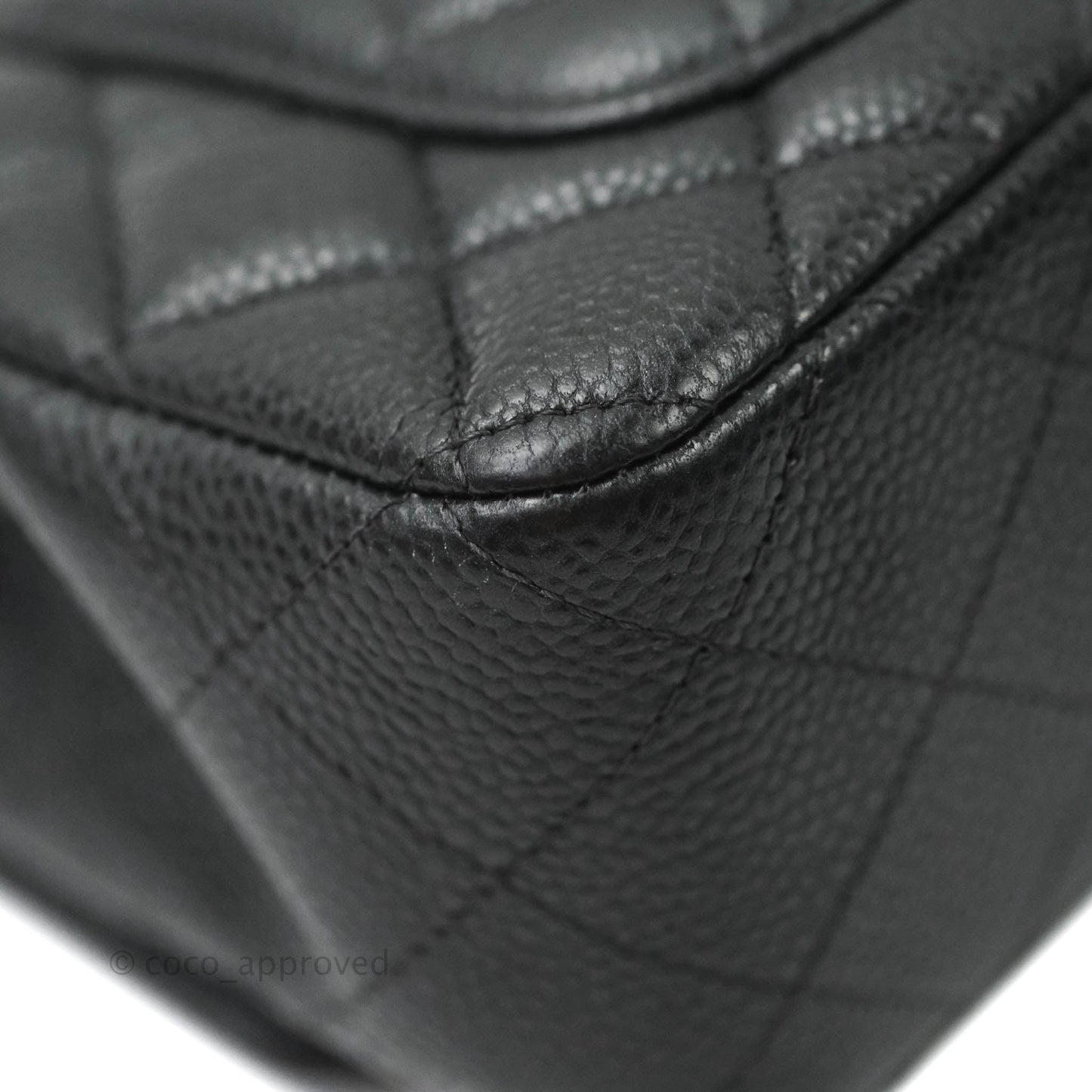 Chanel Classic Quilted Mini Rectangular Flap Pearly Grey Caviar Gold Hardware