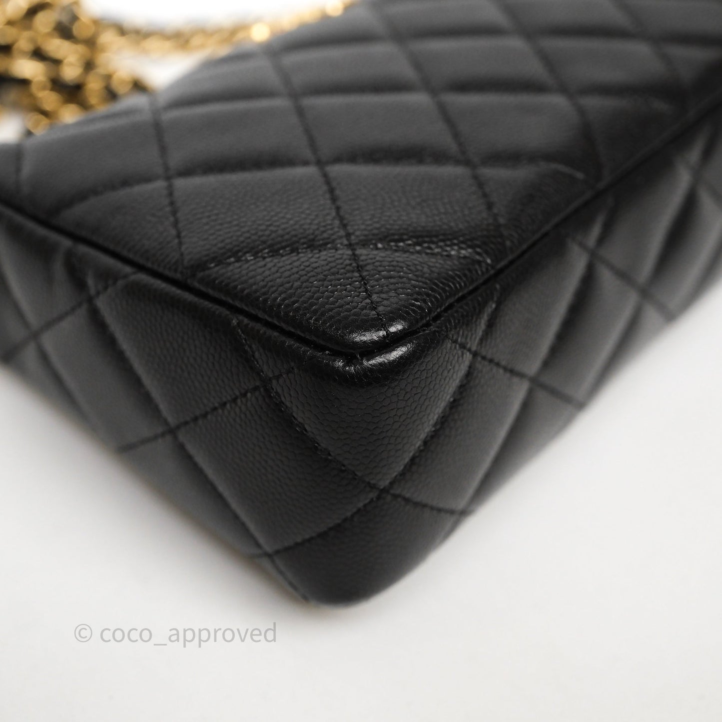 Chanel Clutch on Chain Black Caviar Gold Hardware 25A