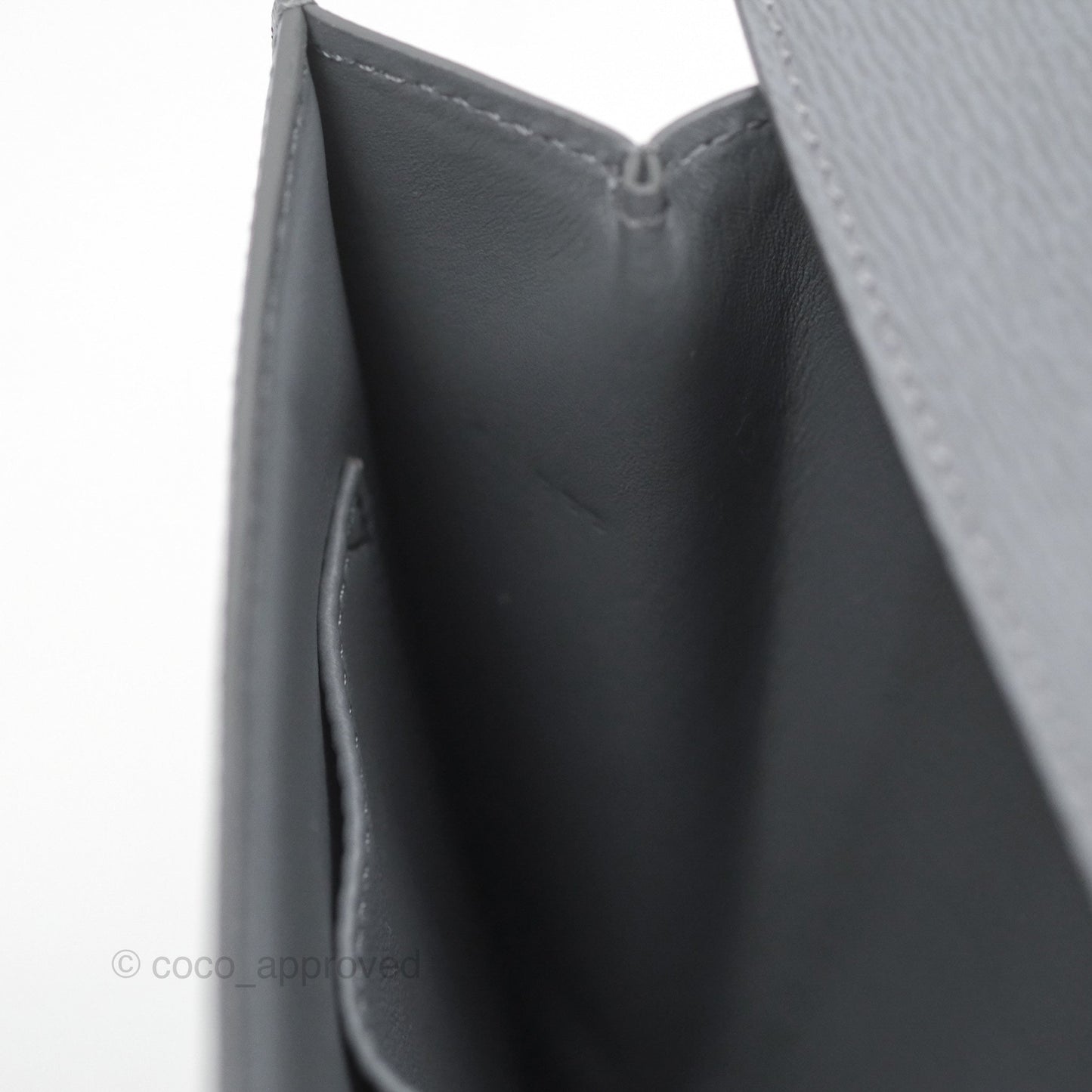 Celine Medium Classic Box Flap Grey Liege Calfskin