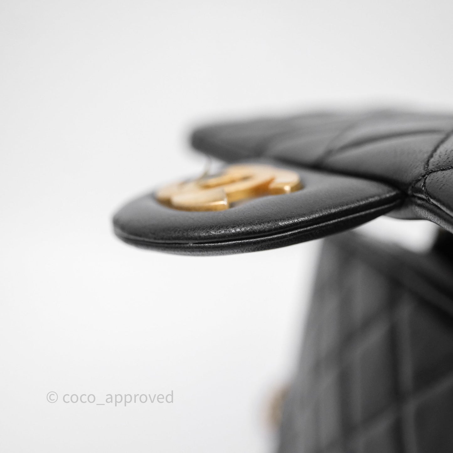 Chanel Pearl Crush Mini Square Quilted Black Lambskin Aged Gold Hardware