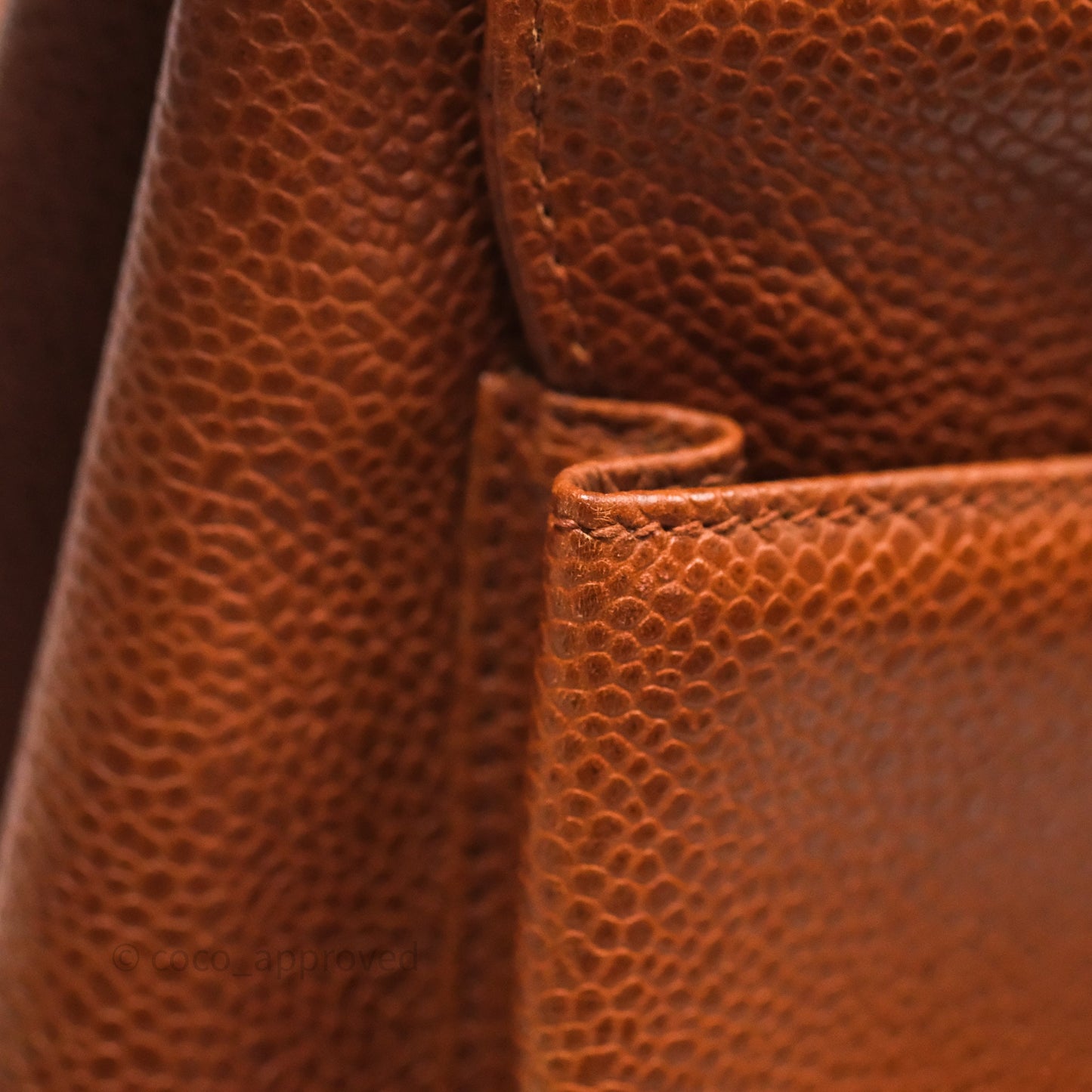 Chanel Vintage Tote Caramel Caviar 24K Gold Hardware