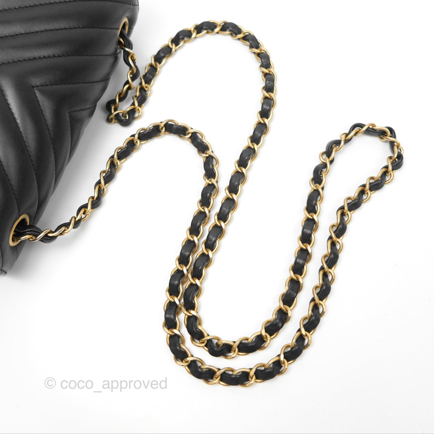 Chanel Chevron Mini Rectangular Black Lambskin Aged Gold Hardware