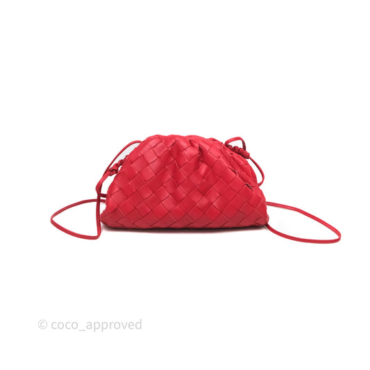Bottega Veneta Mini Pouch Red Intrecciato Lambskin
