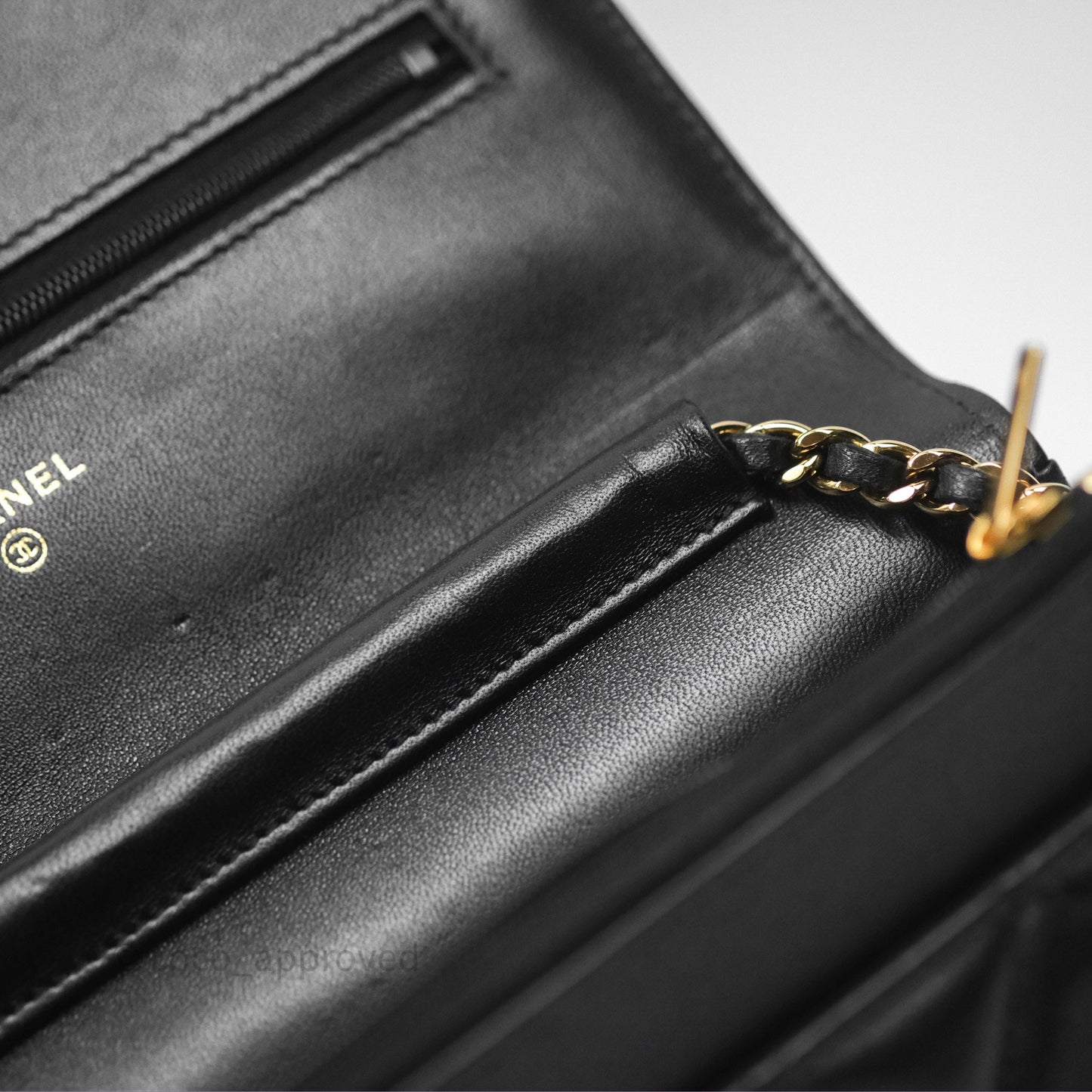 Chanel Quilted Classic Wallet on Chain WOC Black Lambskin Gold Hardware