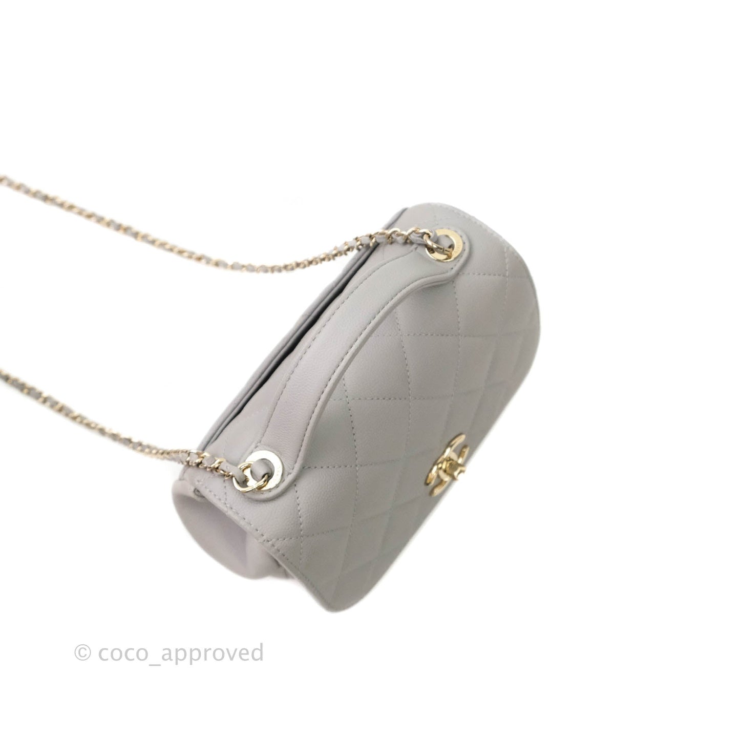 Chanel Quilted Small Business Affinity Flap Grey Caviar Gold Hardware