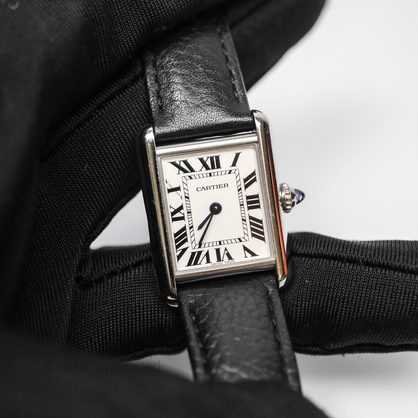 Cartier Tank Solo Watch Small Model Steel Black