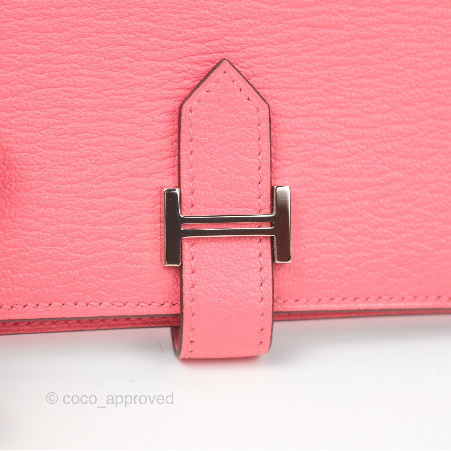 Hermès Bearn Card Holder Rose Ete Chevre Mysore Palladium Hardware