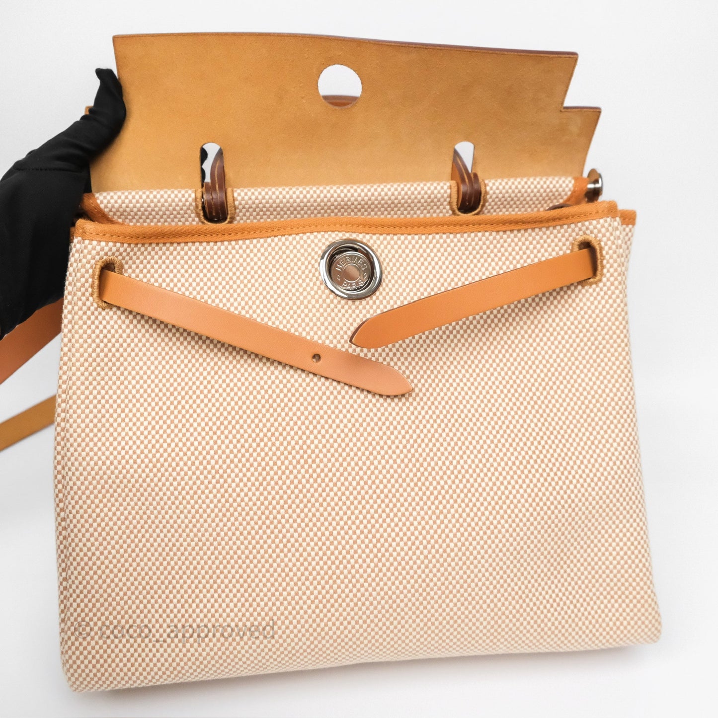 Hermès Herbag Zip 31 Ecru/Beige/Natural Canvas Palladium Hardware