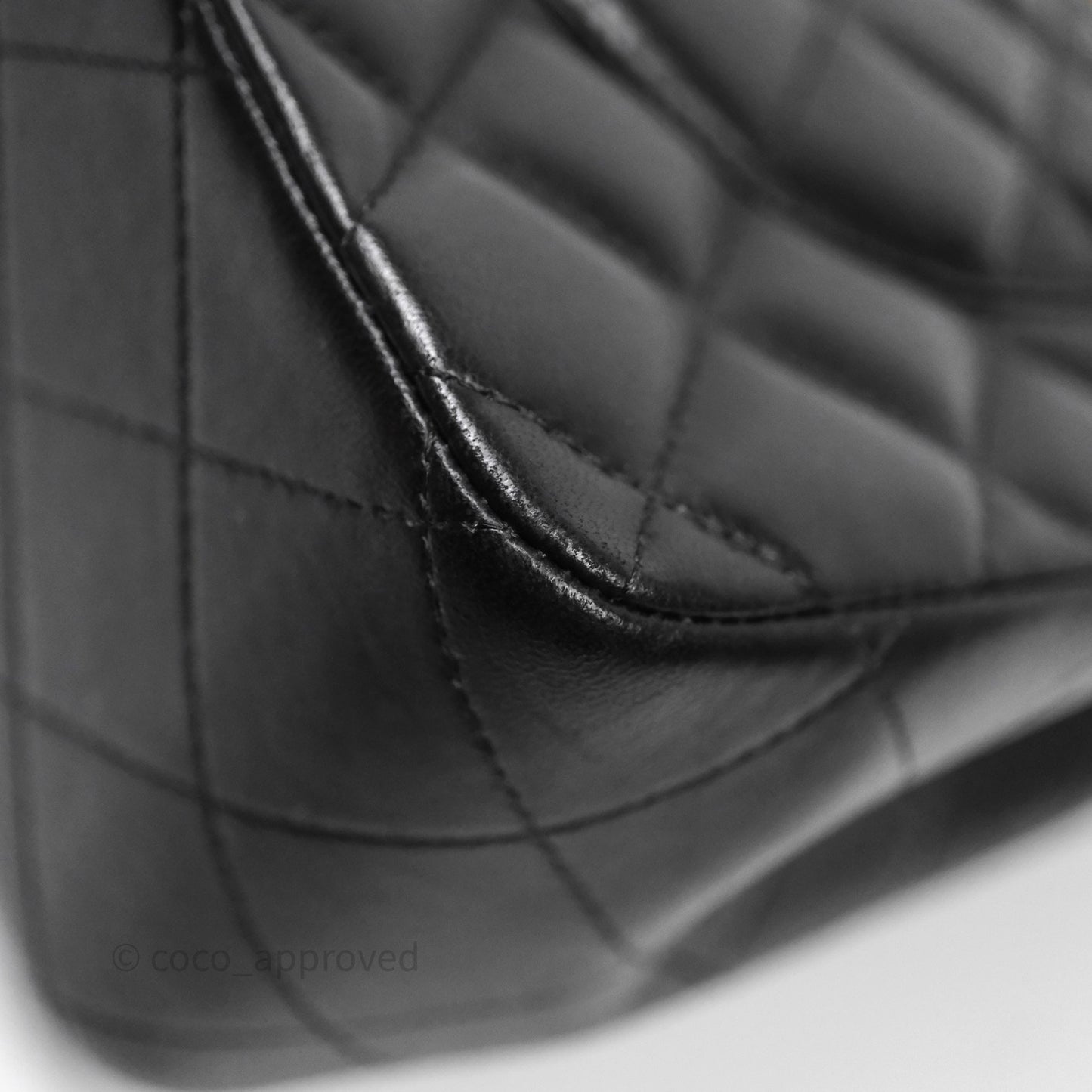 Chanel Classic Jumbo Double Flap Black Lambskin Bag Gold Hardware