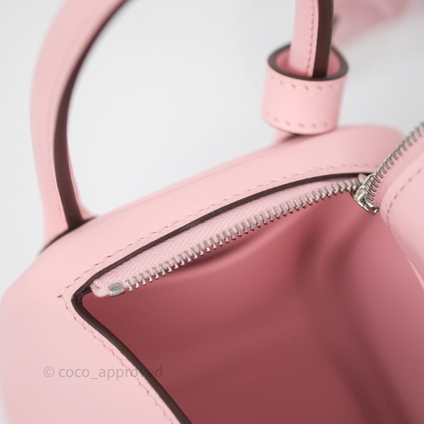 Hermès Mini Lindy II 20 Rose Sakura 3Q Swift Palladium Hardware