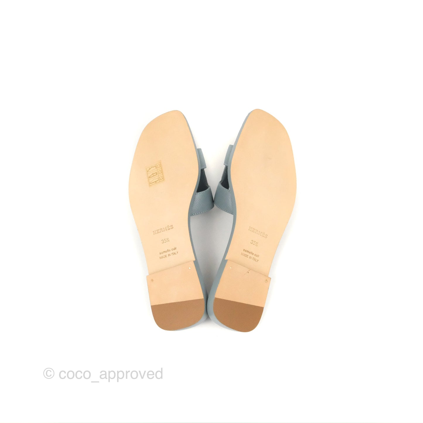 Hermès Oran Sandals in Gris Antarctique Epsom Size 35.5