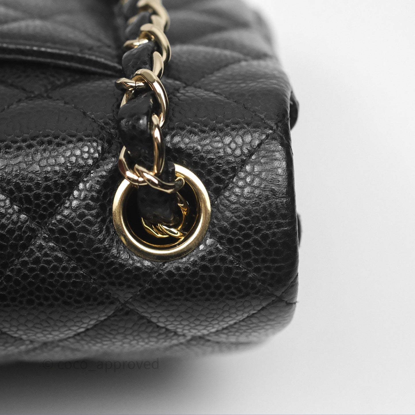 Chanel Quilted Mini Rectangular Black Caviar Gold Hardware