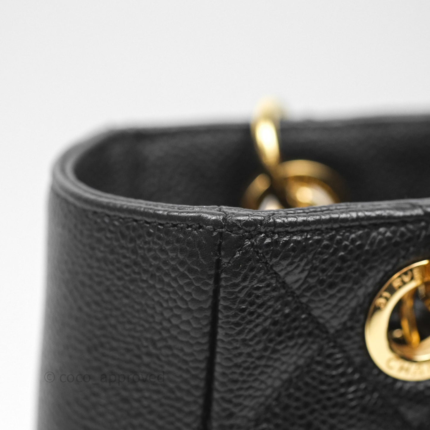 Chanel Vertical GST Black Caviar Gold Hardware