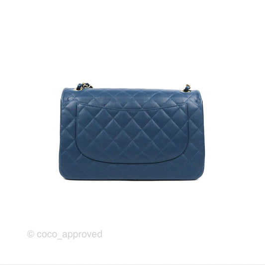 Chanel Jumbo Double Flap Dark Blue Caviar Gold Hardware⁣⁣