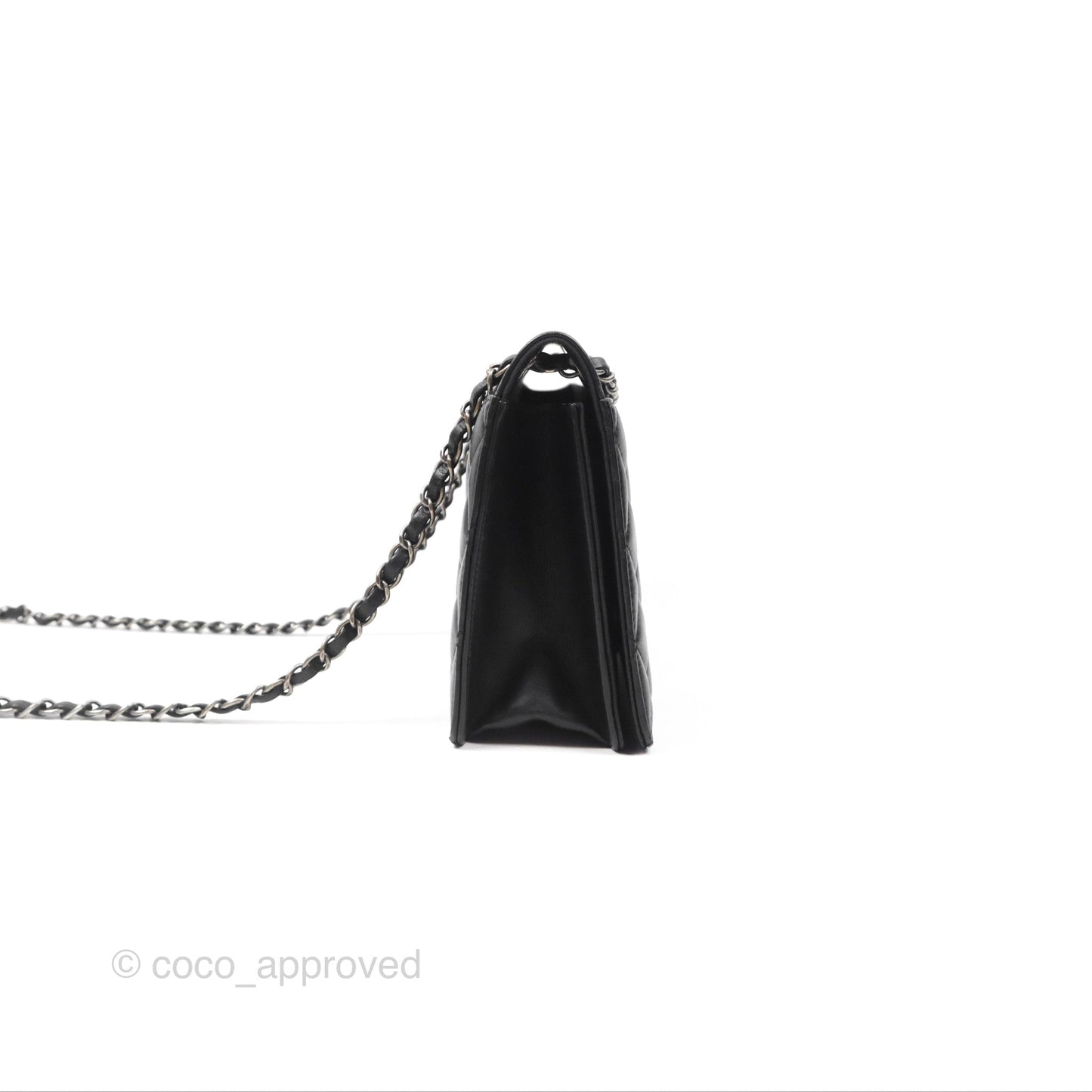 Chanel Quilted Ballerina Small Flap Bag Black Lambskin Ruthenium Hardware