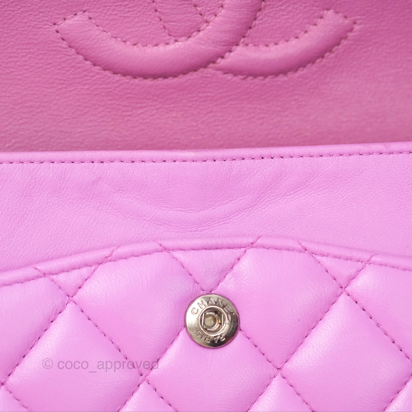Chanel Medium Classic Flap Quilted Purple Lambskin Silver Hardware