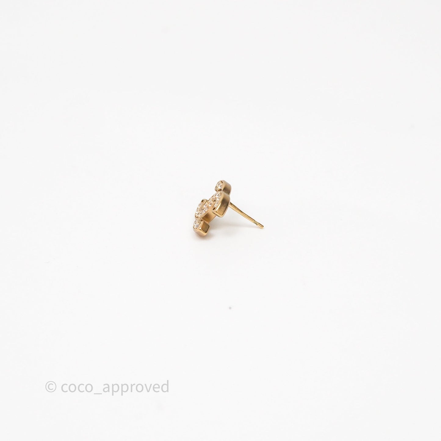 Chanel Crystal CC Earrings Gold Tone 21C
