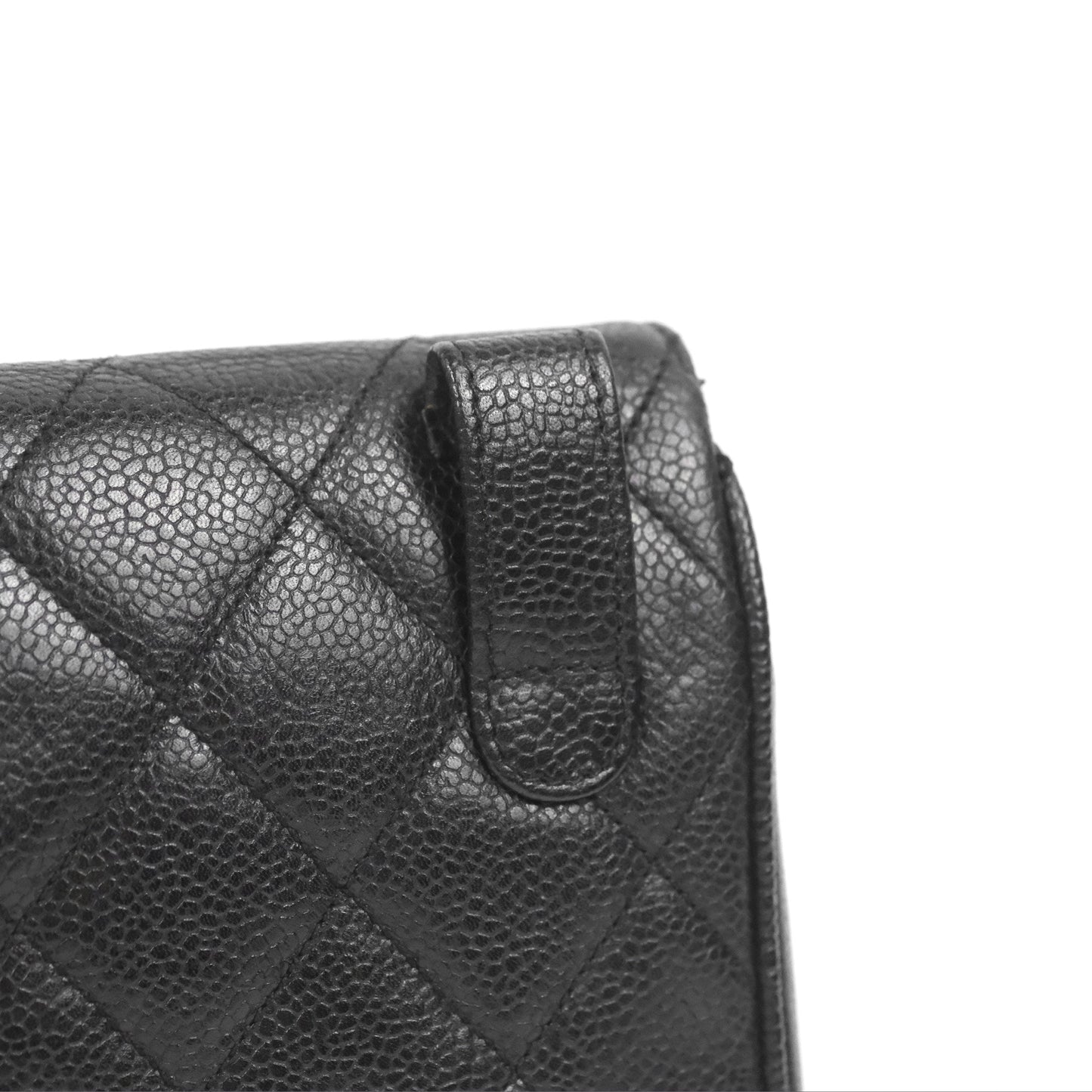 Chanel Vintage Belt Bag Quilted Black Caviar 24K Gold Hardware