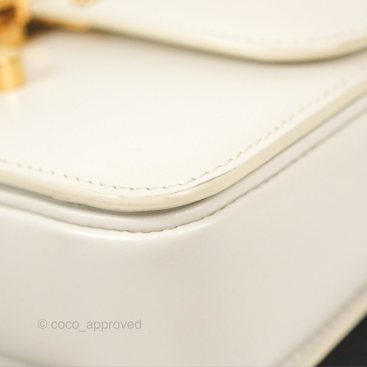 Celine Teen Triomphe Bag Shiny Calfskin White