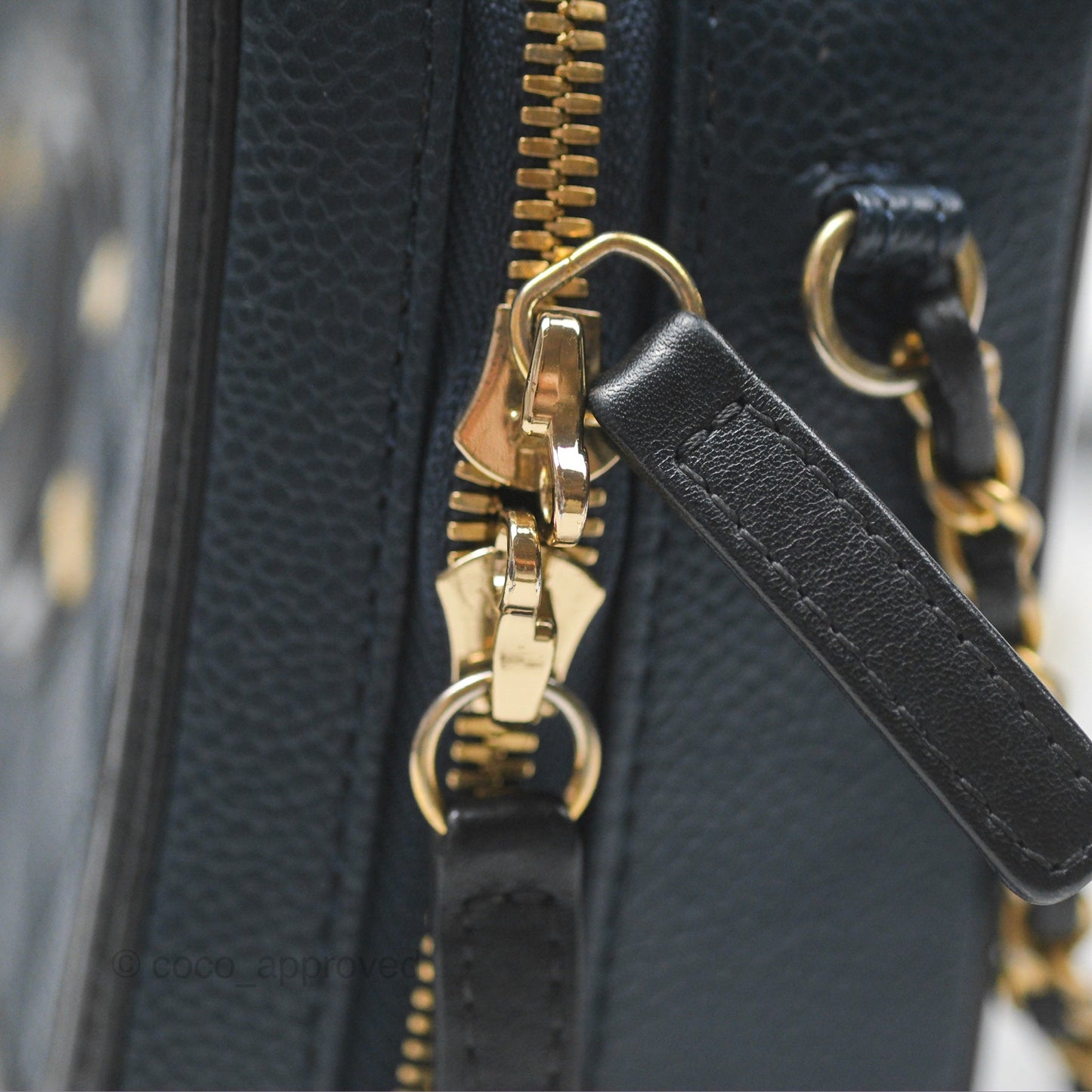 Chanel Quilted Small CC Filigree Vanity Case Navy Black Caviar Gold Hardware