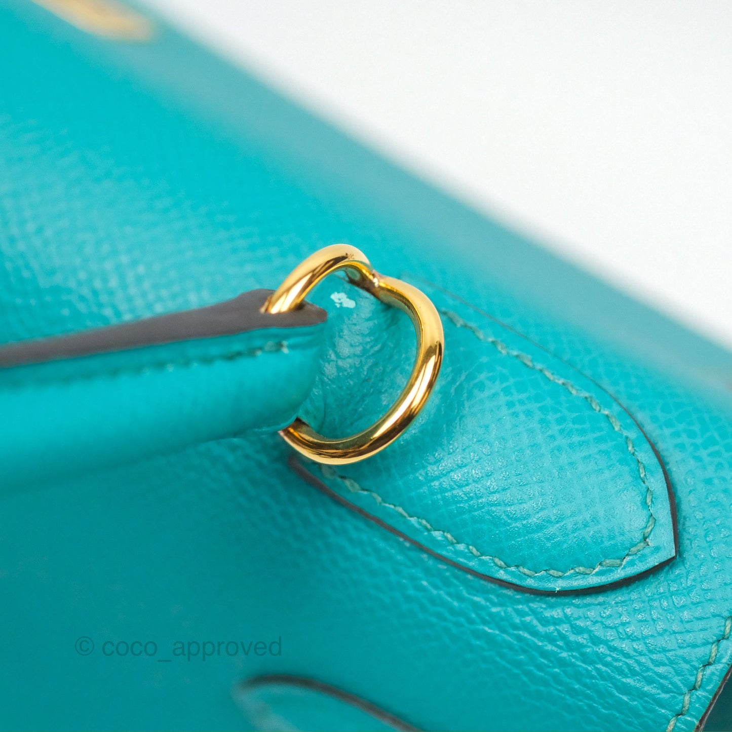 Hermès Sellier Kelly 28 Bleu Paon Epsom Gold Hardware