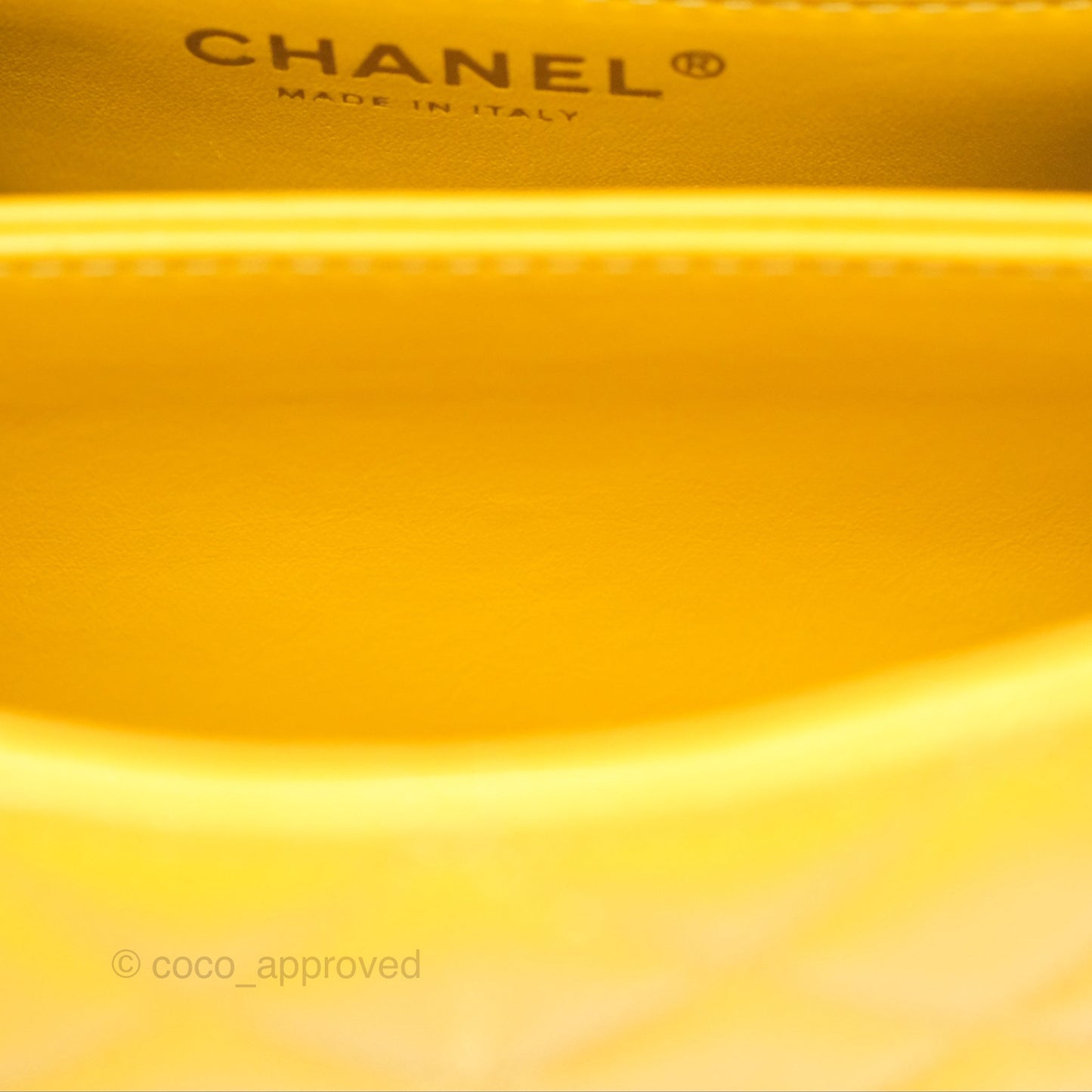 Chanel Small Coco Handle Mustard Yellow Caviar Gold Hardware