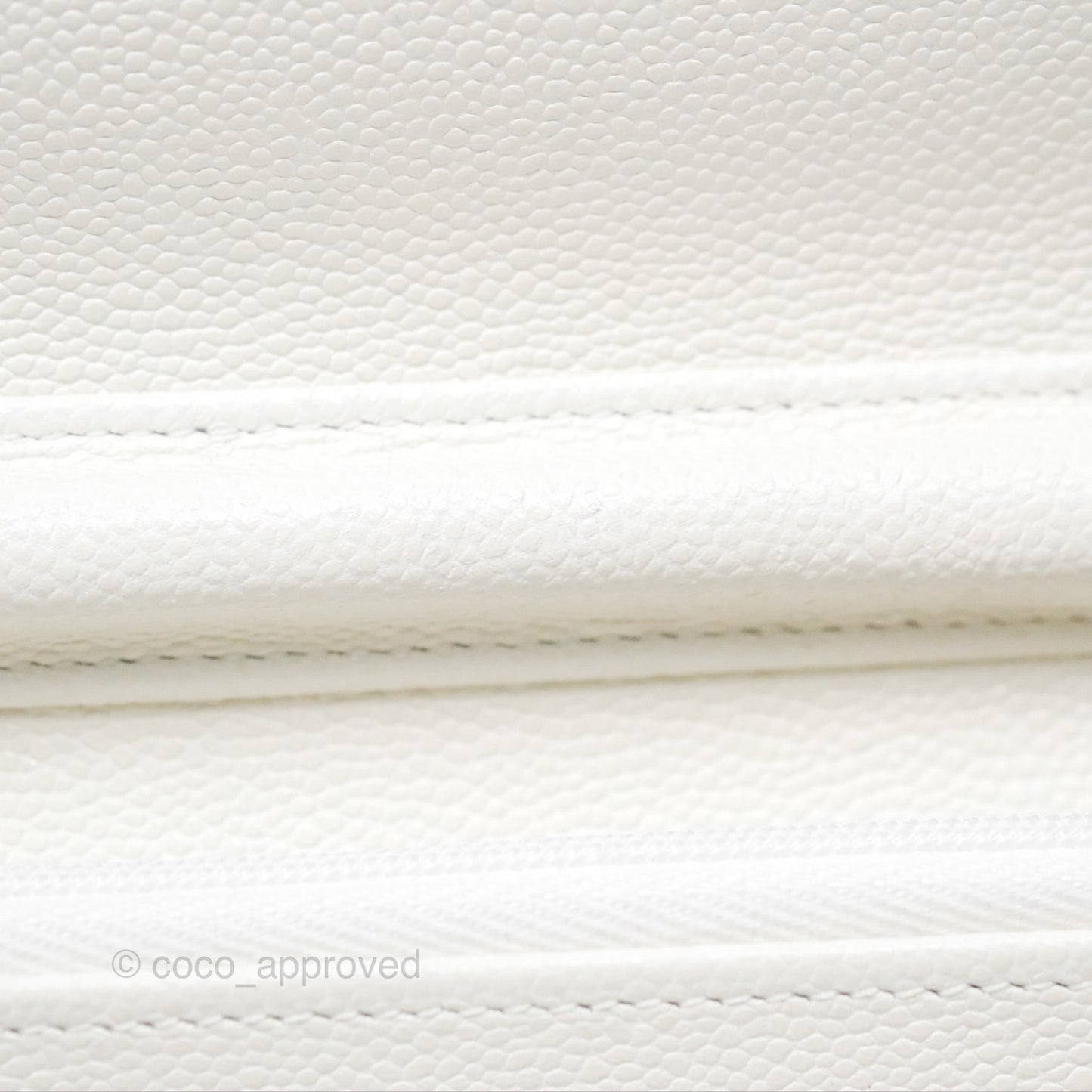 Chanel Classic Quilted Wallet On Chain WOC White Caviar Gold Hardware