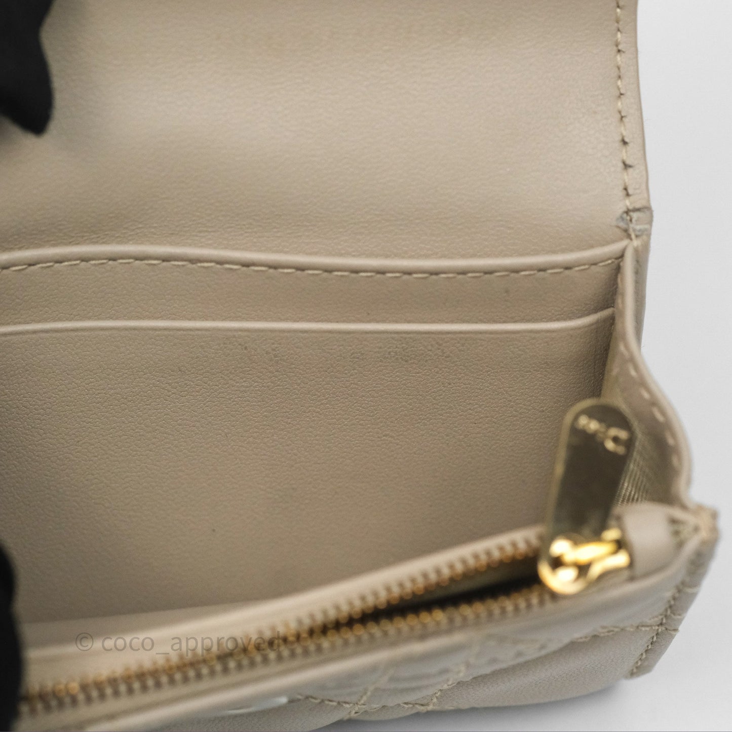 Christian Dior My Dior Glycine Wallet Powder Beige Cannage Lambskin