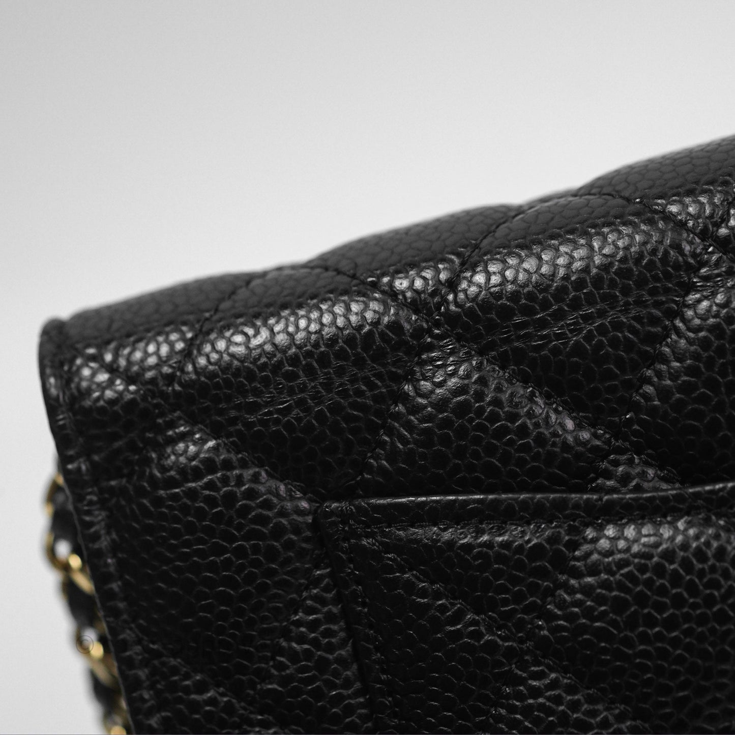 Chanel Quilted WOC Black Caviar Gold Hardware