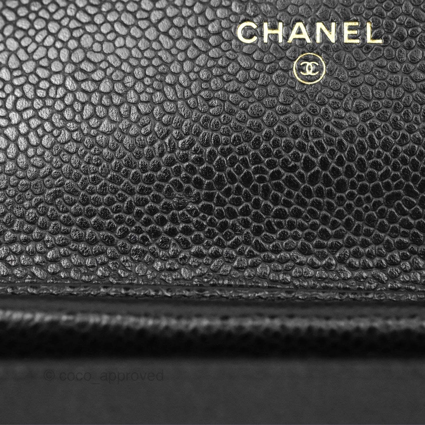 Chanel Classic Quilted Wallet On Chain WOC Black Caviar Gold Hardware