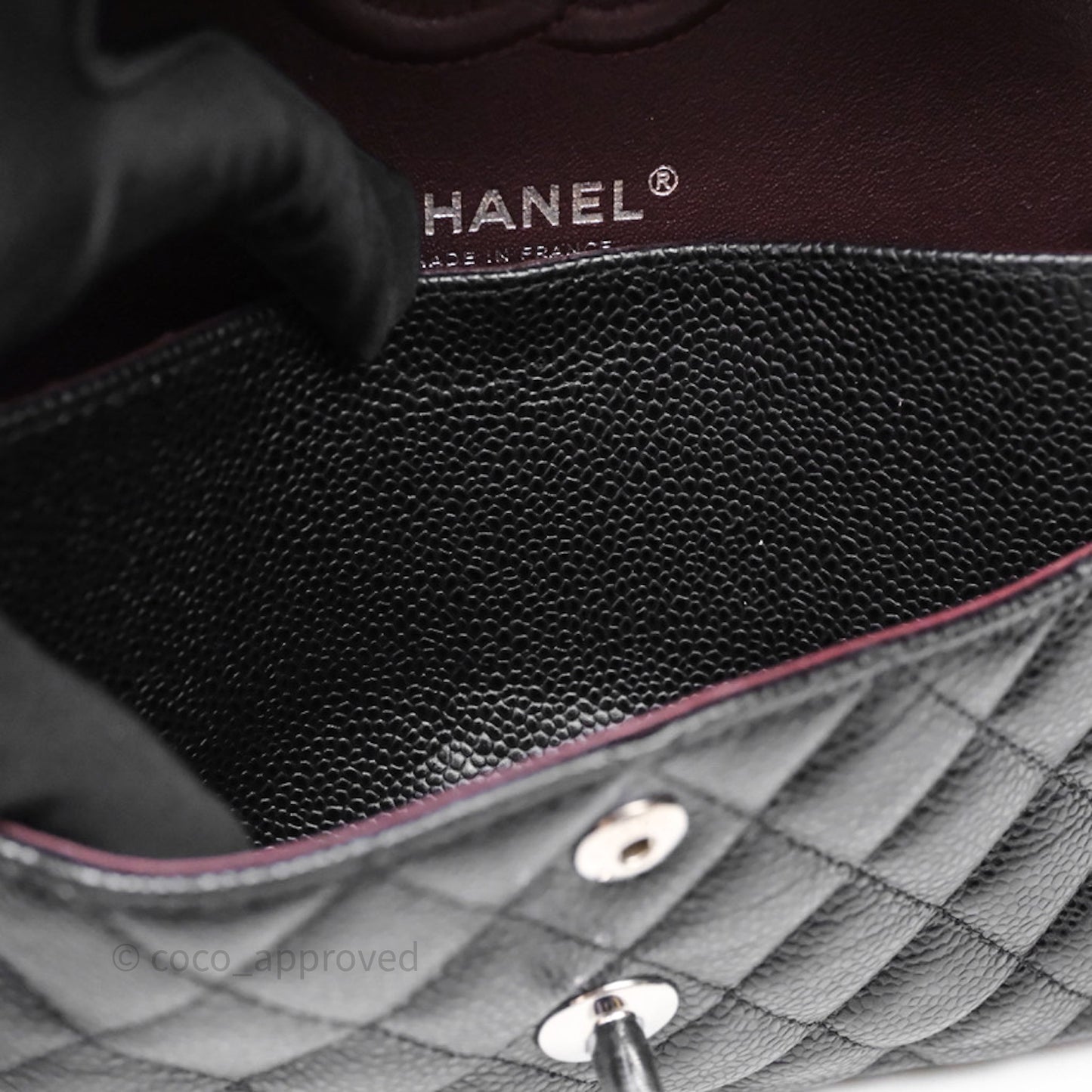 Chanel Small Classic Flap Quilted Black Caviar Silver Hardware