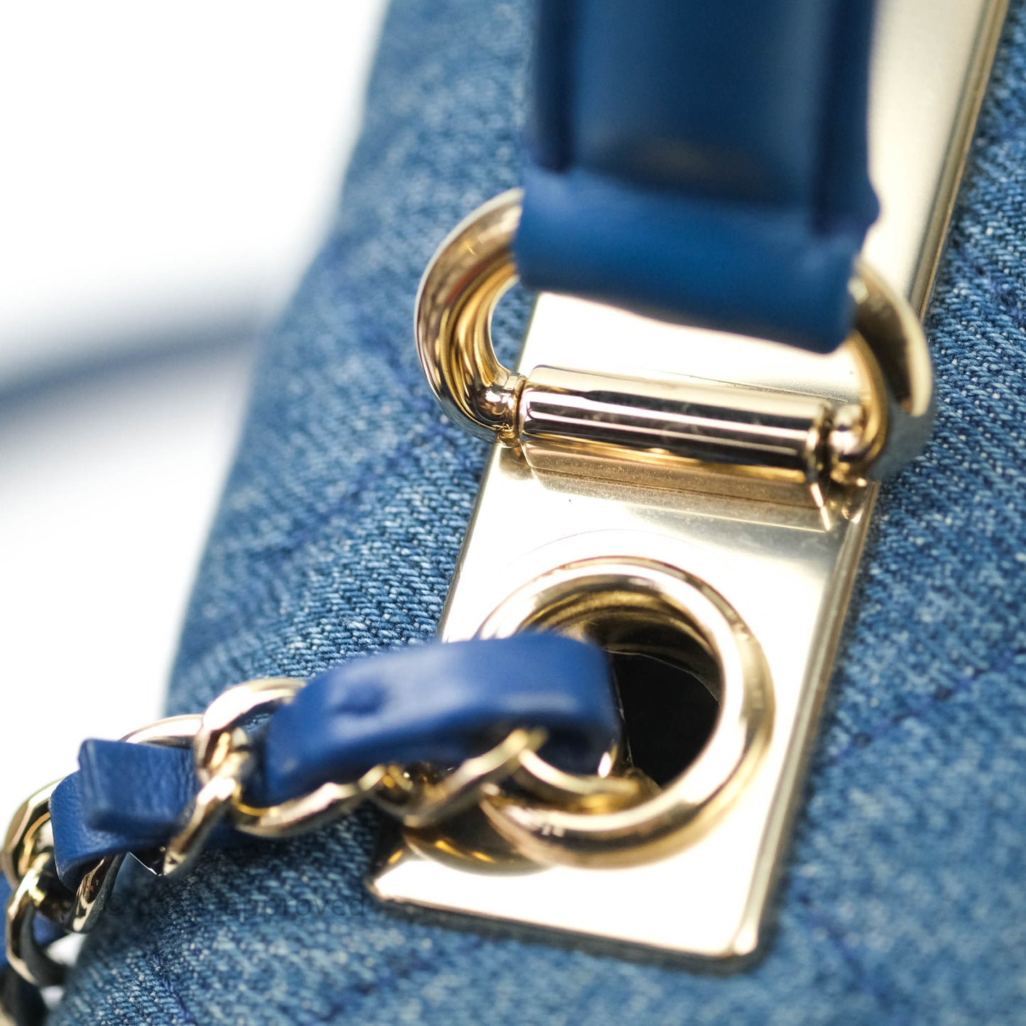 Chanel Trendy CC Small Navy Denim Gold Hardware