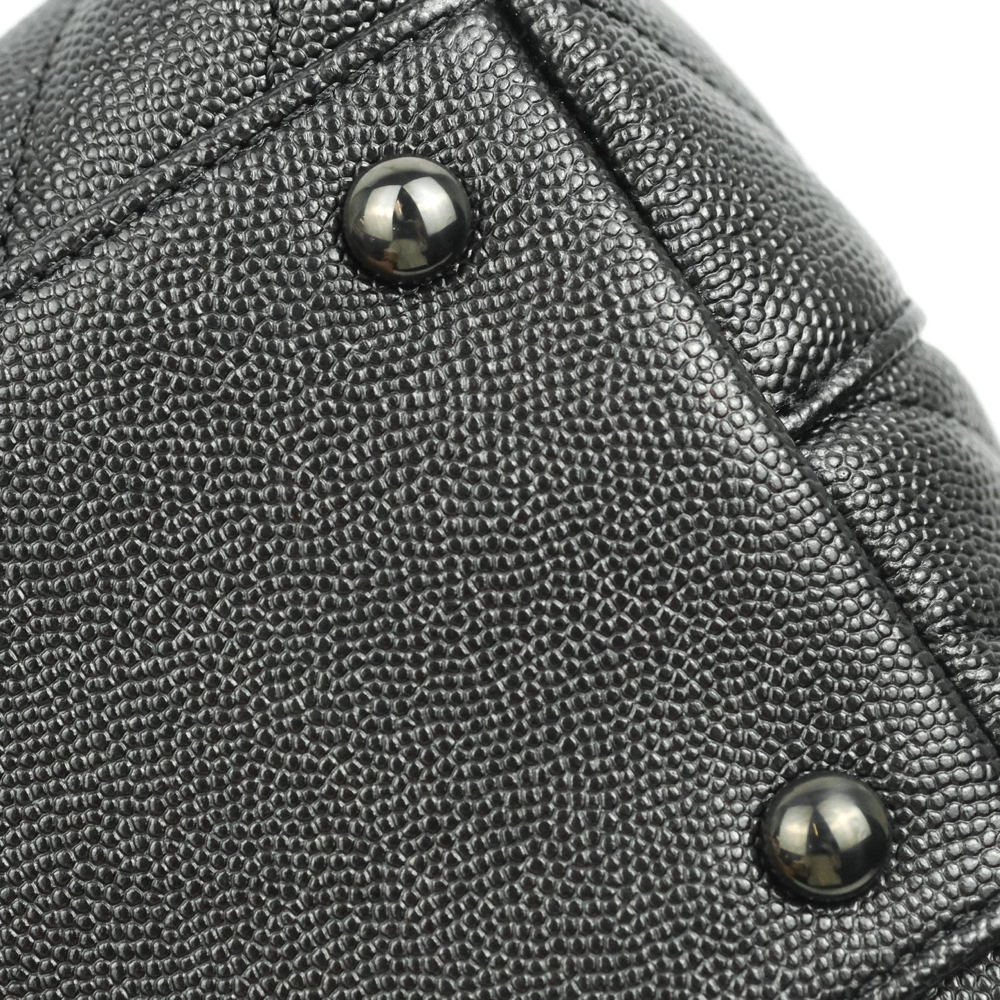 Chanel Small (Medium) Coco Handle Chevron So Black Caviar