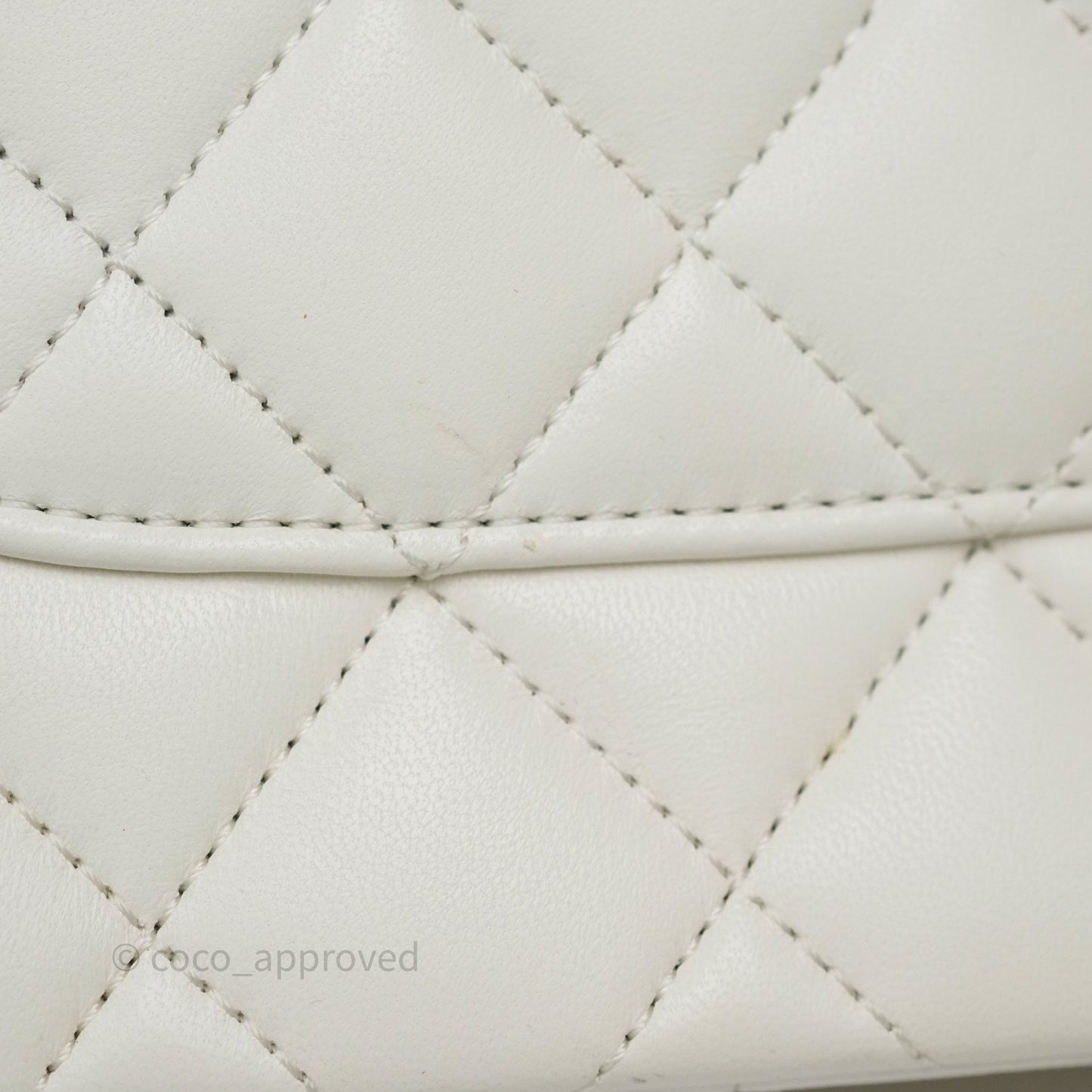 Chanel Mini Trendy CC Handle Bag Lacquered Logo White Lambskin