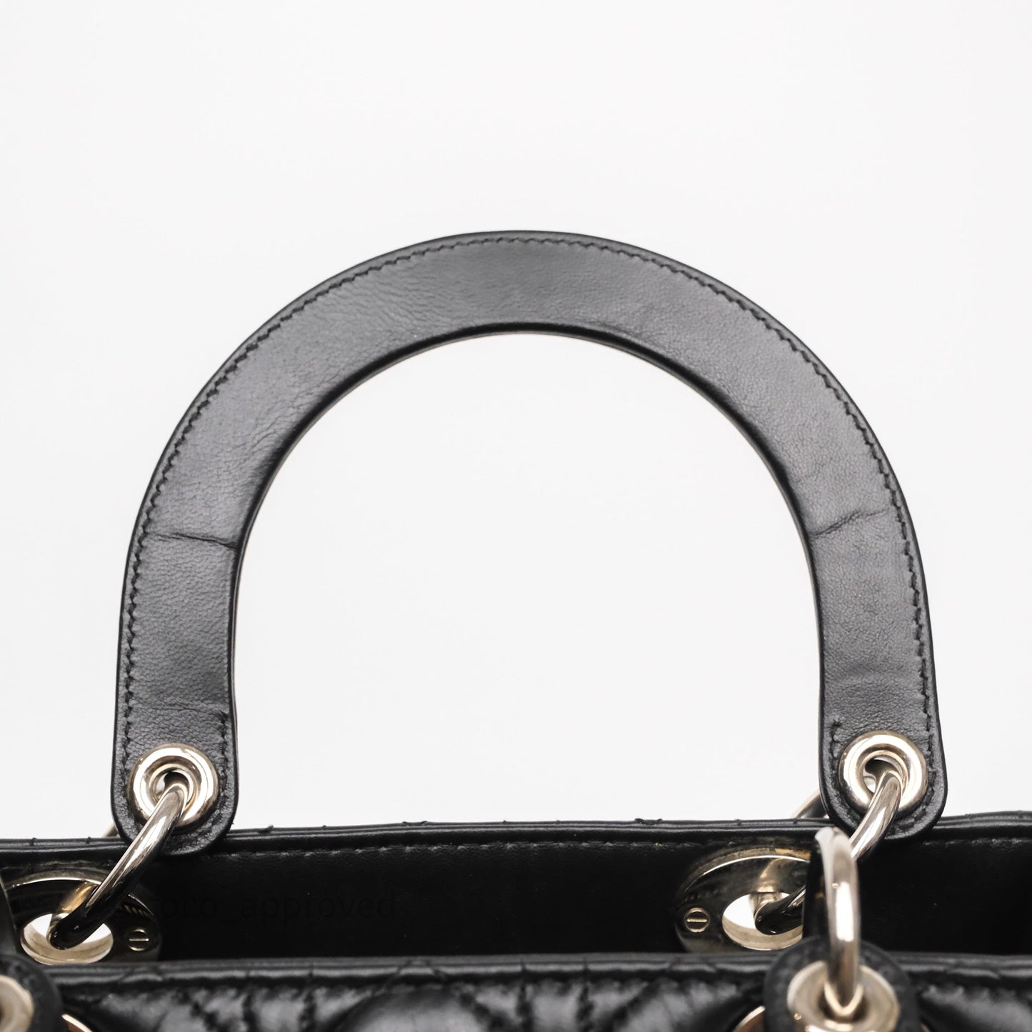Christian Dior Medium Lady Dior Black Lambskin Silver Hardware