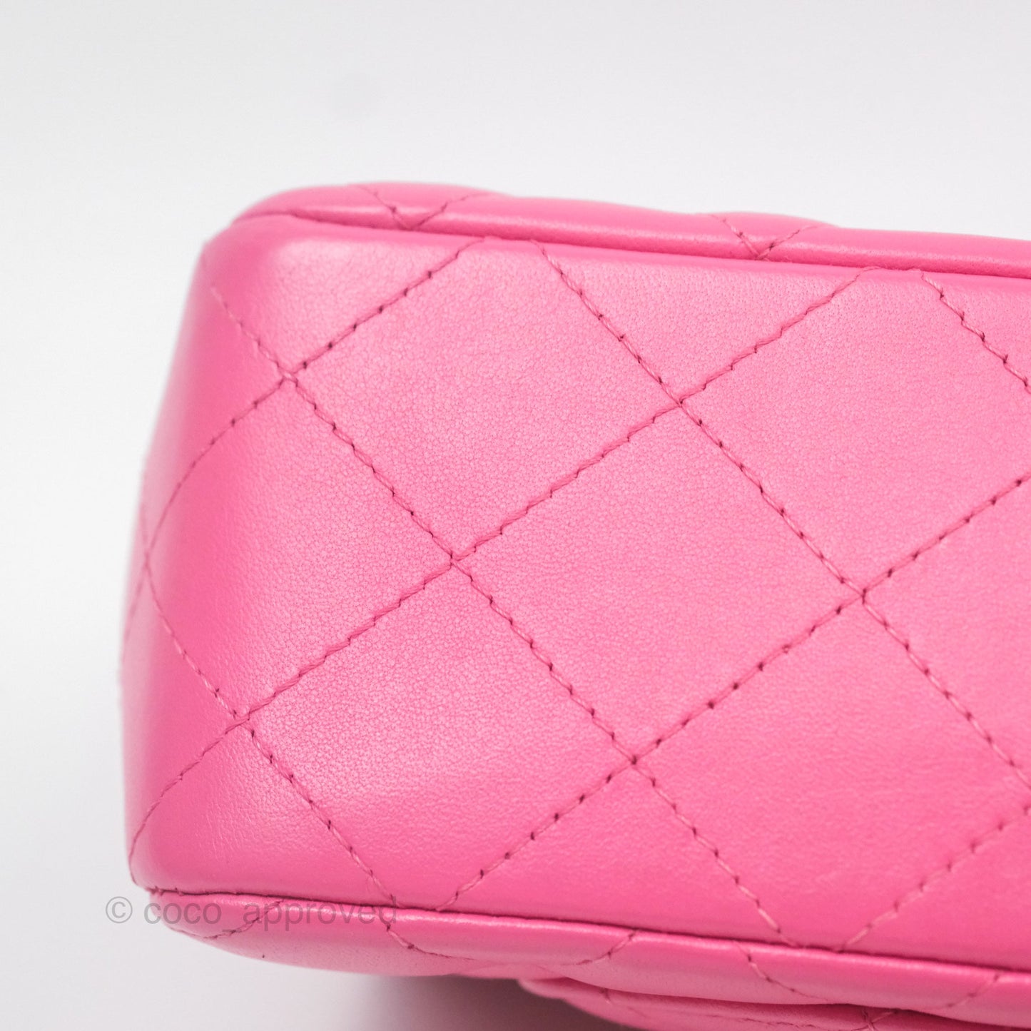 Chanel Quilted Mini Rectangular Flap Pink Lambskin Silver Hardware