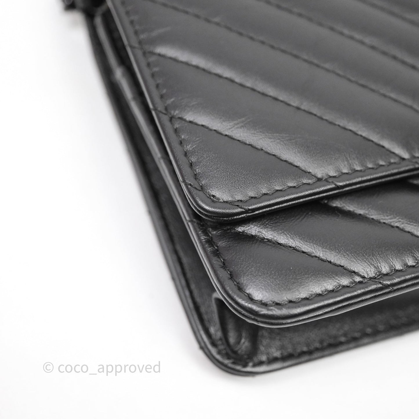 Chanel WOC Chevron Reissue So Black Calfskin